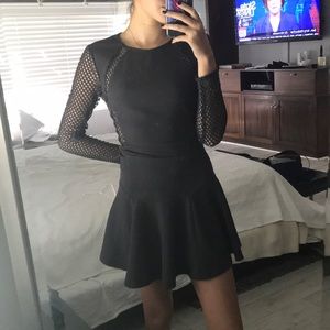 Rebecca taylor long sleeve formal dress grey 0